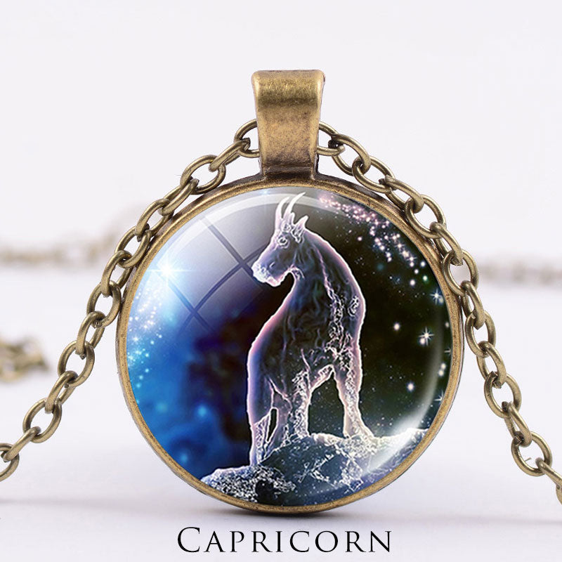 KarmaRipple's 12 Constellations of the Zodiac Moon Starry Sky Protection Blessing Pendant Necklace p33