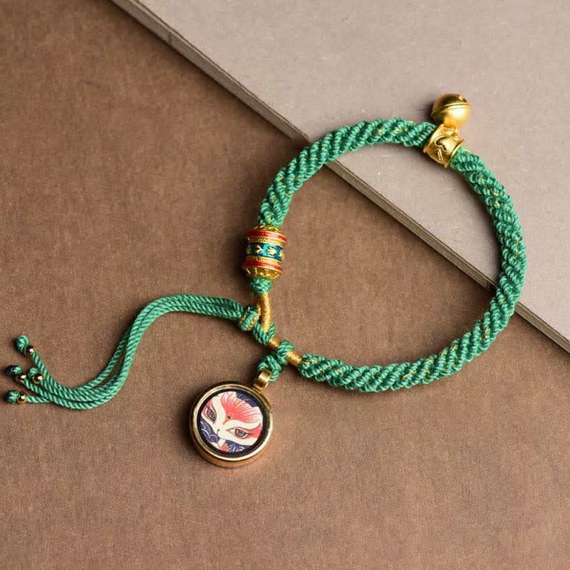 KarmaRipple's Tibetan Five God Of Wealth Thangka Fortune Prayer Wheel Bell Braid String Bracelet p1