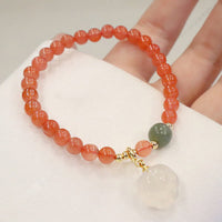KarmaRipple's Red Agate Chalcedony Cat Paw Jade Confidence Bracelet