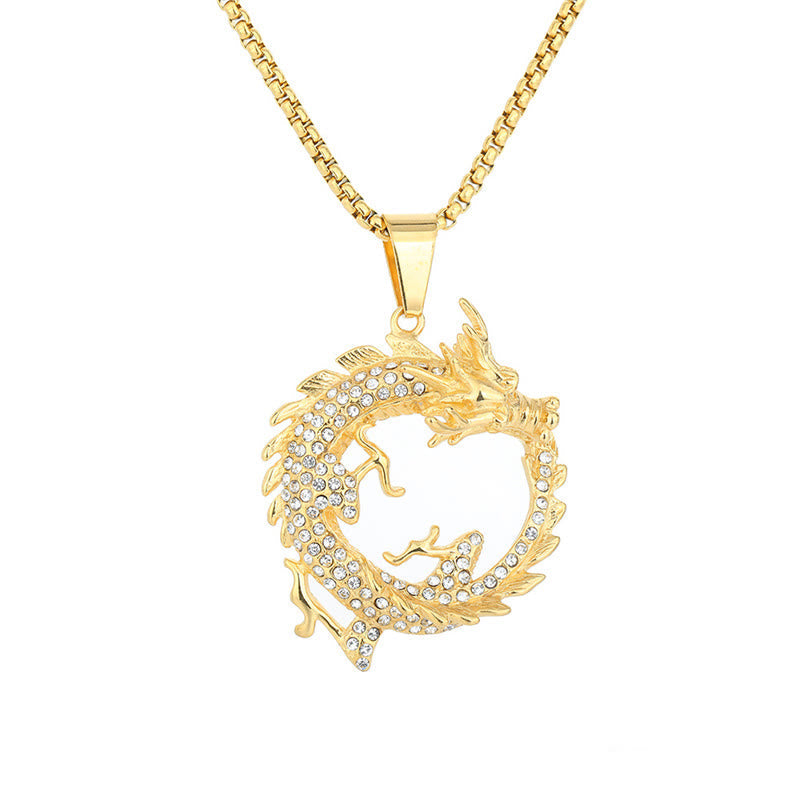 KarmaRipple's Chinese Zodiac Dragon Pattern Success Pendant Necklace p6