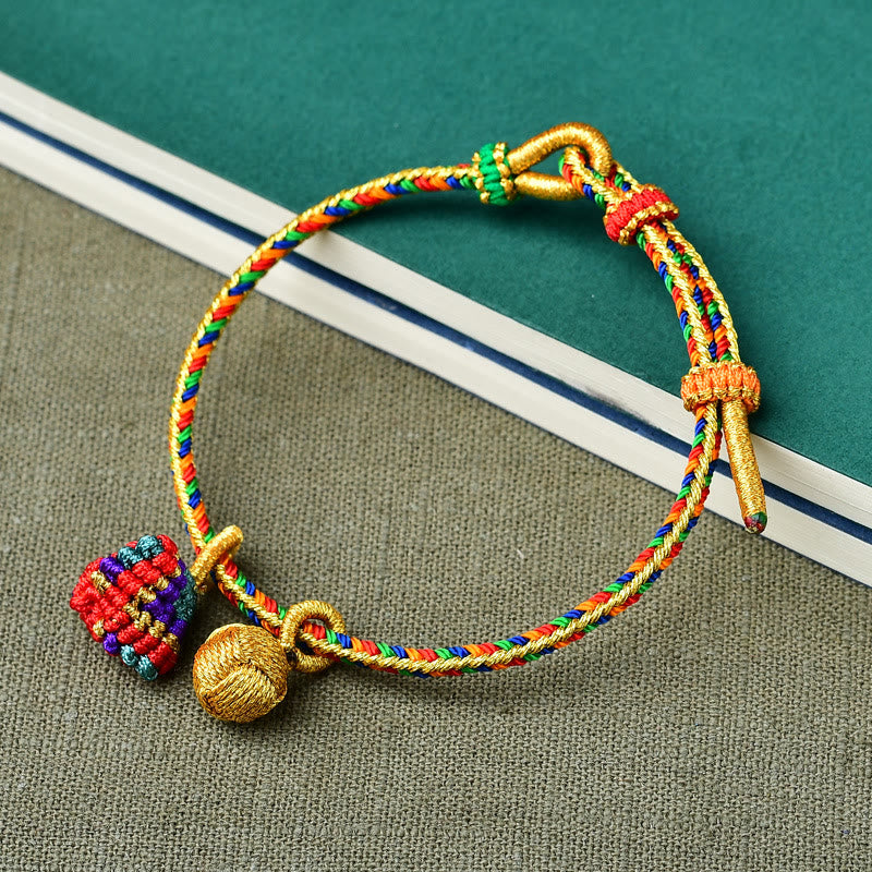 KarmaRipple's Colorful Rope Fortune Handmade Zongzi Golden Ball Talisman Bracelet p30
