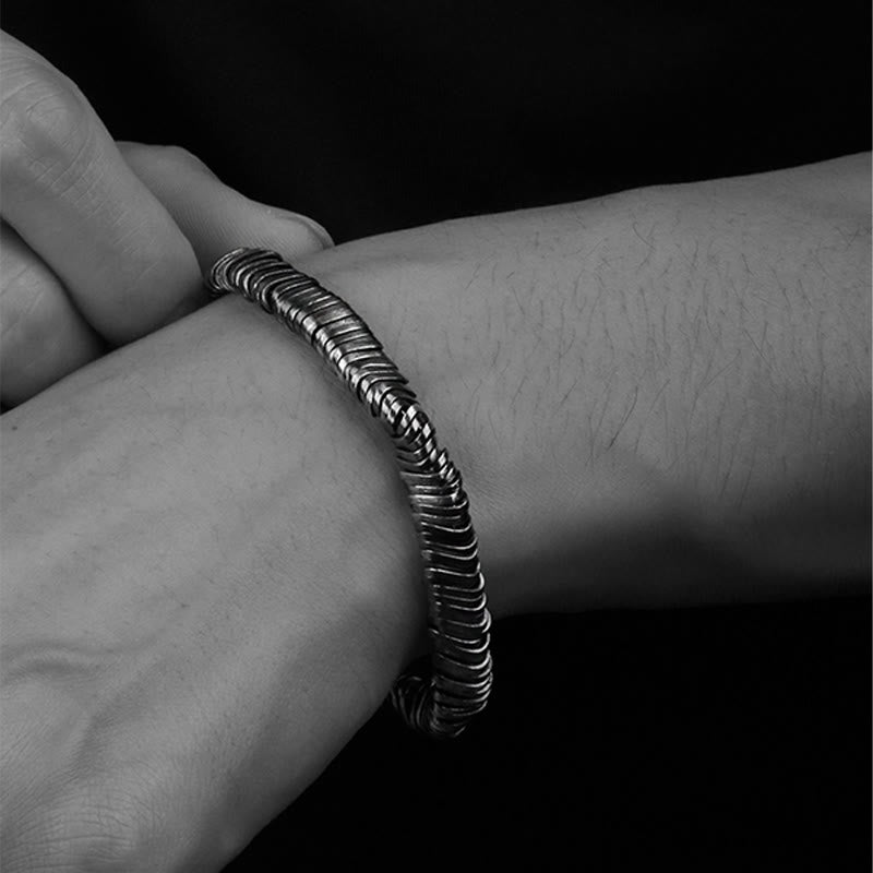 KarmaRipple's 925 Sterling Silver Vintage Twisted Design Wealth Balancing Chain Bracelet p8