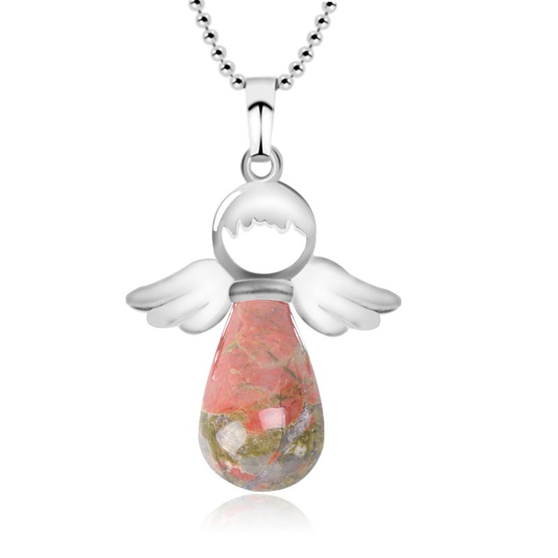 KarmaRipple's Little Angel Wings Authentic Gemstone Fortune Pendant Necklace p14