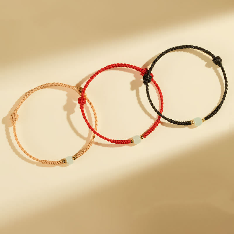 KarmaRipple's Handcrafted Jade Fortunate Bead Abundance Woven Bracelet p9