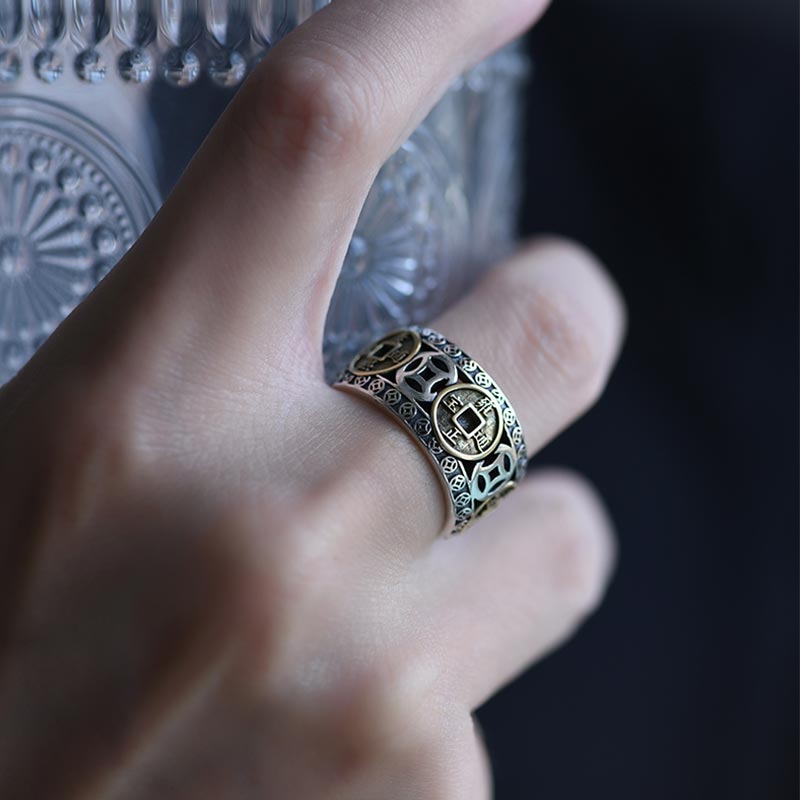 KarmaRipple's Five-Emperor Coins Balance Adjustable Ring p6