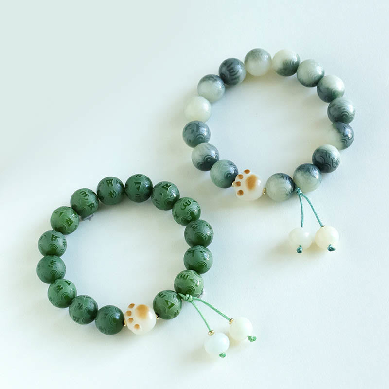 KarmaRipple's Bodhi Seed Om Mani Padme Hum Carved Balance Bracelet p18