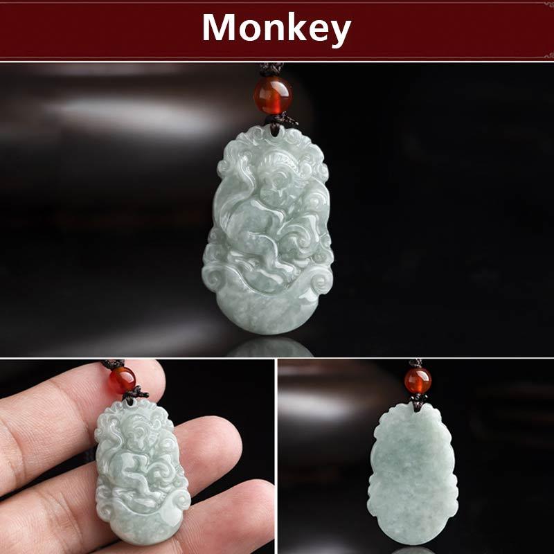KarmaRipple's Authentic Jade 12 Chinese Zodiac Sucess Necklace Pendant p9