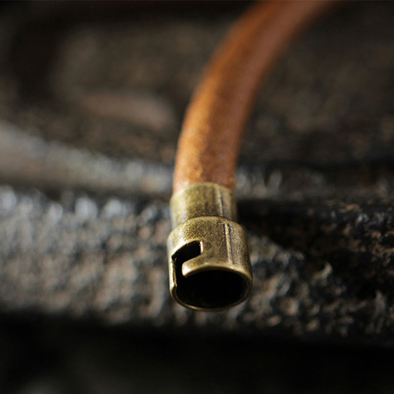 KarmaRipple's Retro Leather Fortune Balancing Bronze Magnetic Buckle Bracelet p8