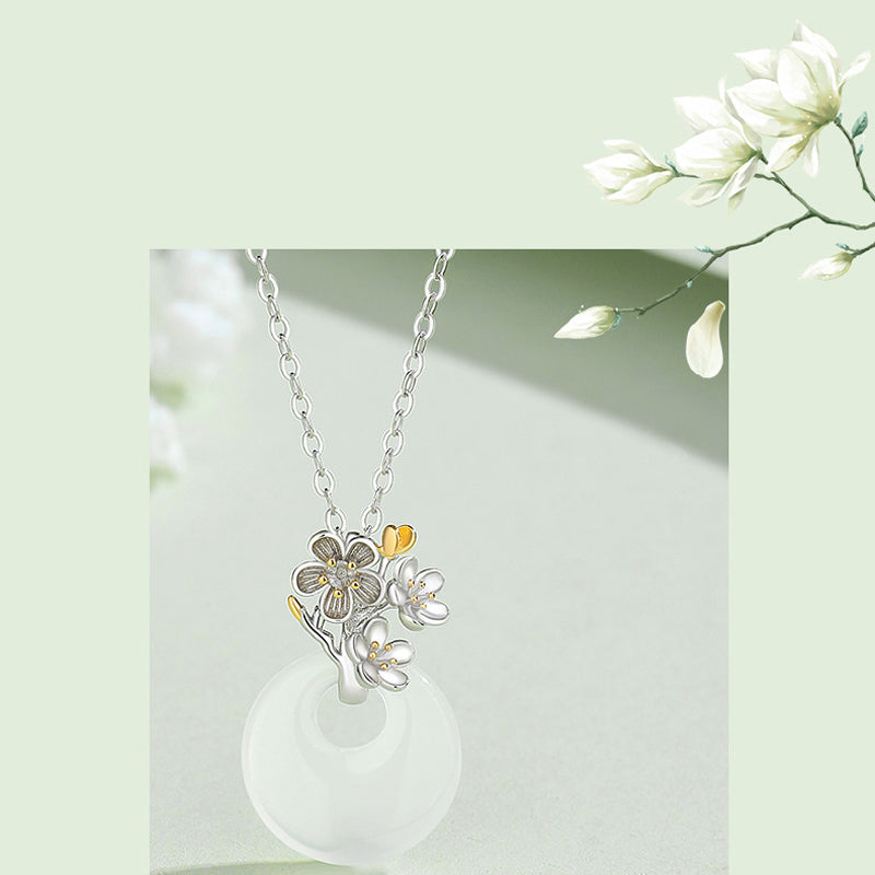 KarmaRipple's 925 Sterling Silver Round Chalcedony Twelve Months Flower Balance Pendant Necklace p14