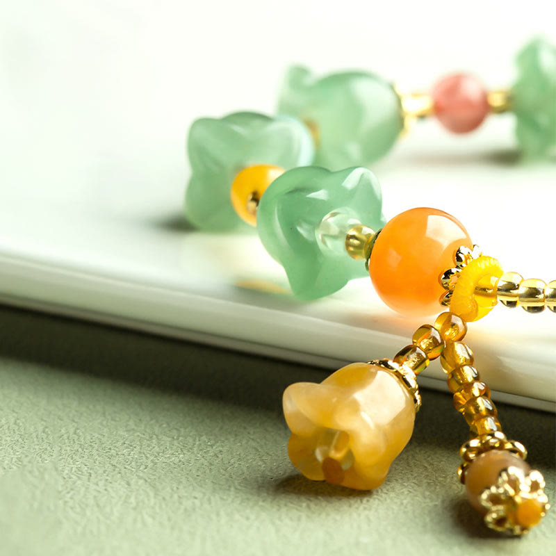 KarmaRipple's Green Aventurine Magnolia Flower Fortune Bracelet p7