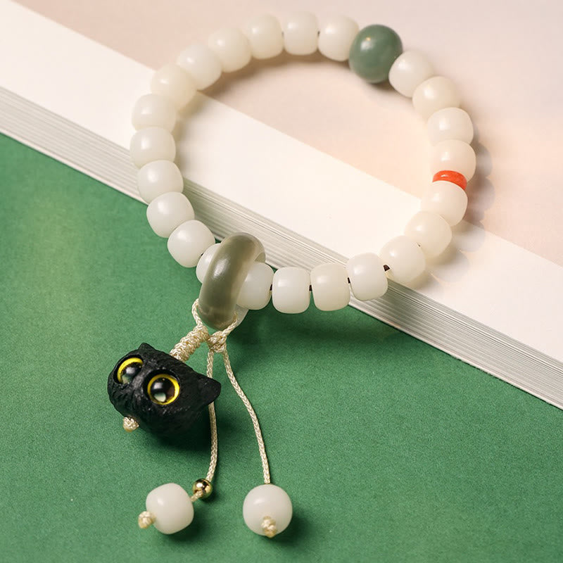 KarmaRipple's Authentic Bodhi Seed African Blackwood Lovely Cat Talisman Peace Balance Bracelet p3