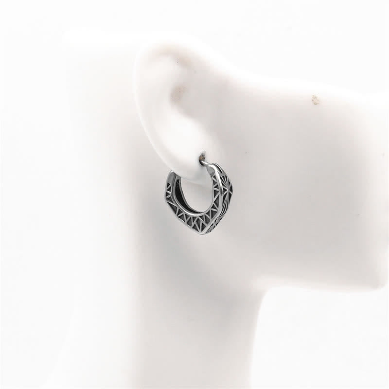 KarmaRipple's Viking Hoop Titanium Steel Balance Earrings p4