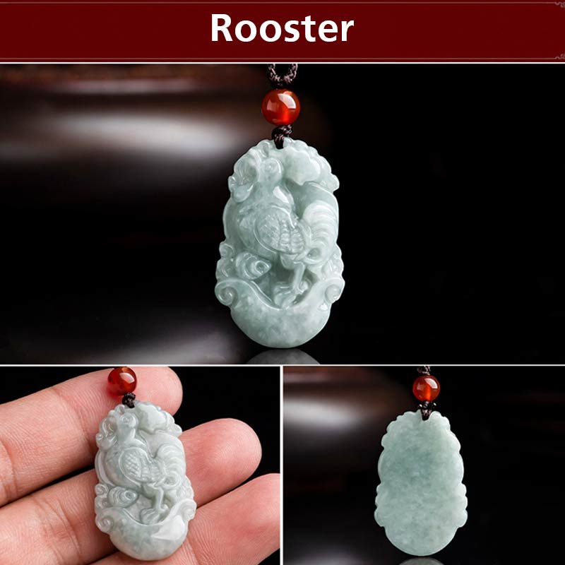 KarmaRipple's Authentic Jade 12 Chinese Zodiac Sucess Necklace Pendant p27